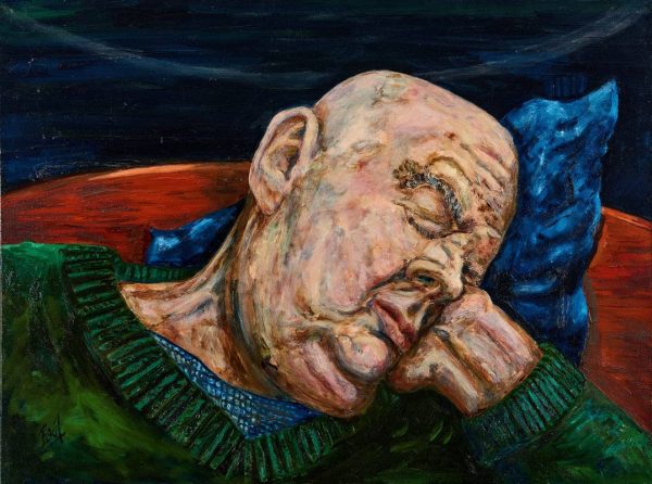 painting portrait Les Murray Sleeping Cancelled